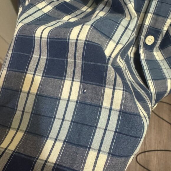 J Crew Blue and White Casual Button Down Medium - Picture 3 of 4